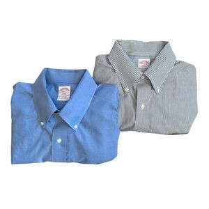 Vintage Brooks Brothers 346 Button Down Shirts Size 16 1/2 - 2/3 (Lot x2)